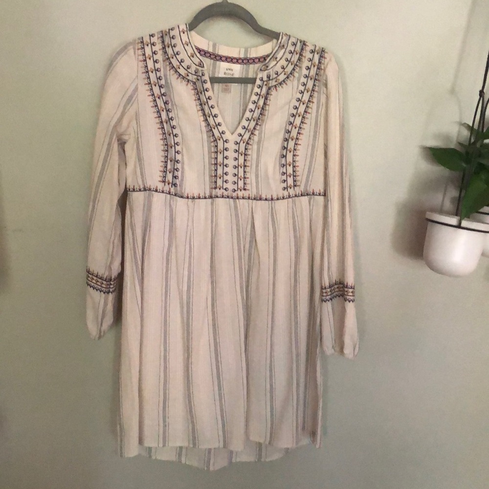 Knox Rose linen long sleeve dress